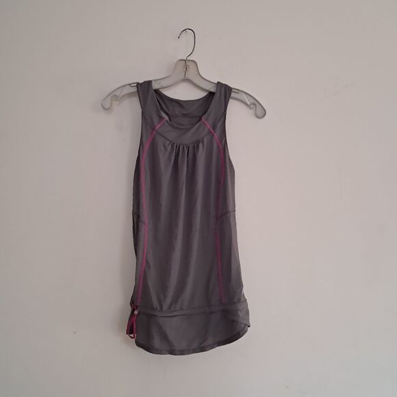 Lululemon Tank Top Women's 4 Run Race Tech Grey Pink Activewear Athletic Gym - Picture 1 of 7
